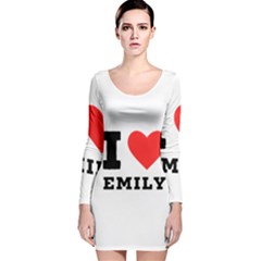 I Love Emily Long Sleeve Velvet Bodycon Dress by ilovewhateva