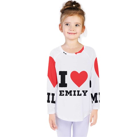 I Love Emily Kids  Long Sleeve Tee by ilovewhateva