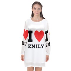 I Love Emily Long Sleeve Chiffon Shift Dress  by ilovewhateva