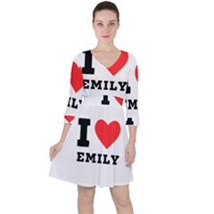 I Love Emily Quarter Sleeve Ruffle Waist Dress by ilovewhateva