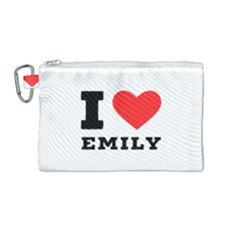 I Love Emily Canvas Cosmetic Bag (medium) by ilovewhateva