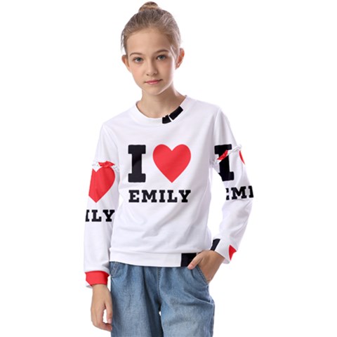 I Love Emily Kids  Long Sleeve Tee With Frill  by ilovewhateva