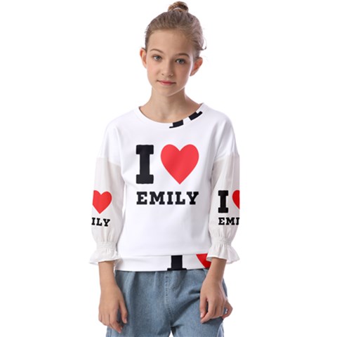 I Love Emily Kids  Cuff Sleeve Top by ilovewhateva