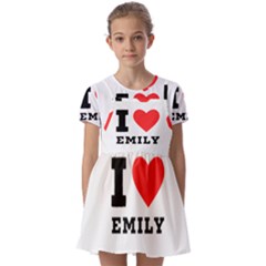 I Love Emily Kids  Short Sleeve Pinafore Style Dress