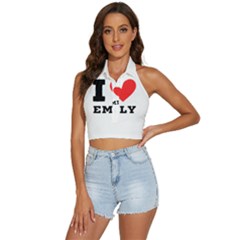 I Love Emily Backless Halter Cami Shirt by ilovewhateva