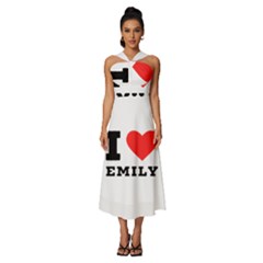 I Love Emily Sleeveless Cross Front Cocktail Midi Chiffon Dress by ilovewhateva