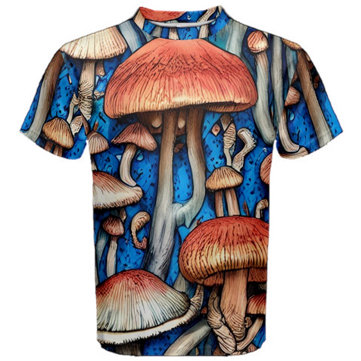 Whimsical Mushroom Men s Cotton Tee