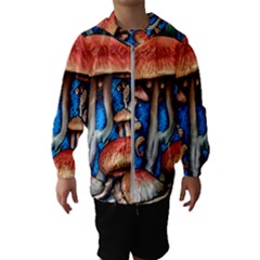 Whimsical Mushroom Kids  Hooded Windbreaker by GardenOfOphir