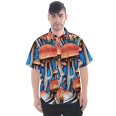 Whimsical Mushroom Men s Short Sleeve Shirt