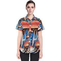 Whimsical Mushroom Women s Short Sleeve Shirt