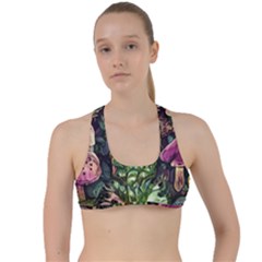 Forest Fairycore Foraging Criss Cross Racerback Sports Bra by GardenOfOphir