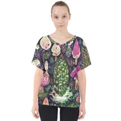 Forest Fairycore Foraging V-neck Dolman Drape Top by GardenOfOphir