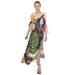 Forest Fairycore Foraging Maxi Chiffon Cover Up Dress by GardenOfOphir