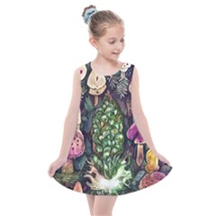 Forest Fairycore Foraging Kids  Summer Dress by GardenOfOphir