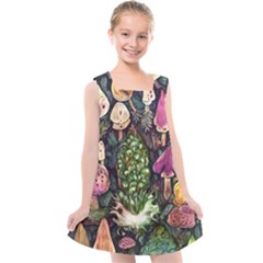 Forest Fairycore Foraging Kids  Cross Back Dress by GardenOfOphir