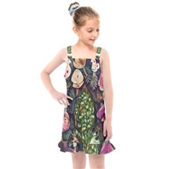 Forest Fairycore Foraging Kids  Overall Dress by GardenOfOphir