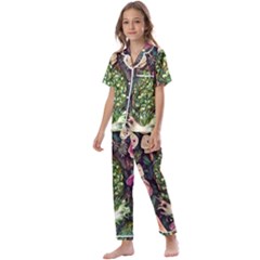 Forest Fairycore Foraging Kids  Satin Short Sleeve Pajamas Set by GardenOfOphir