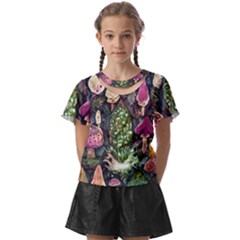 Forest Fairycore Foraging Kids  Front Cut Tee by GardenOfOphir