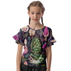 Forest Fairycore Foraging Kids  Cut Out Flutter Sleeves by GardenOfOphir