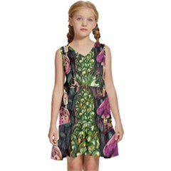 Forest Fairycore Foraging Kids  Sleeveless Tiered Mini Dress by GardenOfOphir