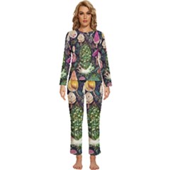 Forest Fairycore Foraging Womens  Long Sleeve Lightweight Pajamas Set by GardenOfOphir