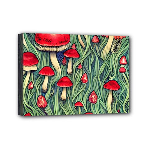 Natural Fairy Foraging Garden Mini Canvas 7  X 5  (stretched)