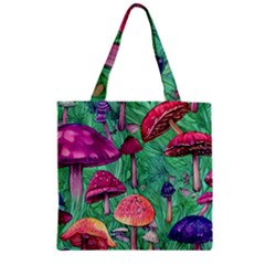 Vintage Flowery Foraging Garden Zipper Grocery Tote Bag by GardenOfOphir