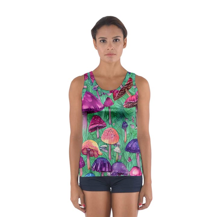 Vintage Flowery Foraging Garden Sport Tank Top 