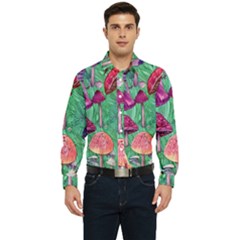 Vintage Flowery Foraging Garden Men s Long Sleeve  Shirt