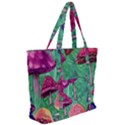 Vintage Flowery Foraging Garden Zip Up Canvas Bag View2