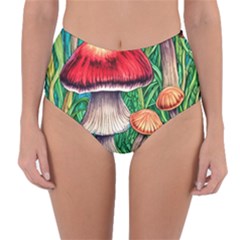 Woodsy Foraging Garden Reversible High-waist Bikini Bottoms by GardenOfOphir