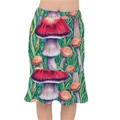 Woodsy Foraging Garden Short Mermaid Skirt by GardenOfOphir