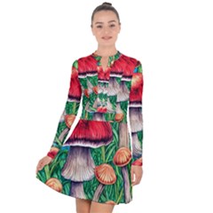 Woodsy Foraging Garden Long Sleeve Panel Dress by GardenOfOphir