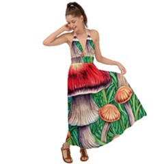 Woodsy Foraging Garden Backless Maxi Beach Dress by GardenOfOphir