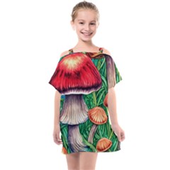 Woodsy Foraging Garden Kids  One Piece Chiffon Dress by GardenOfOphir