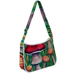 Woodsy Foraging Garden Zip Up Shoulder Bag by GardenOfOphir