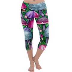 Fantasy Foraging Garden Capri Yoga Leggings by GardenOfOphir