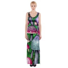 Fantasy Foraging Garden Thigh Split Maxi Dress by GardenOfOphir