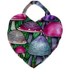 Fantasy Foraging Garden Giant Heart Shaped Tote by GardenOfOphir