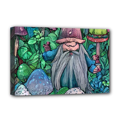 Mushroom Design Fairycore Forest Deluxe Canvas 18  X 12  (stretched) by GardenOfOphir