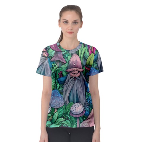 Mushroom Design Fairycore Forest Women s Sport Mesh Tee by GardenOfOphir