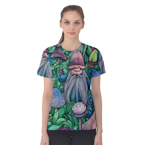 Mushroom Design Fairycore Forest Women s Cotton Tee by GardenOfOphir