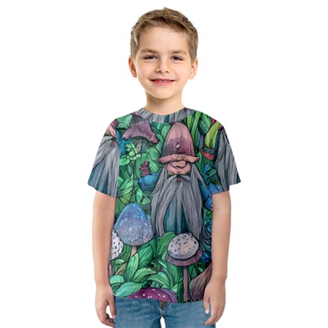 Mushroom Design Fairycore Forest Kids  Sport Mesh Tee by GardenOfOphir