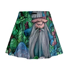 Mushroom Design Fairycore Forest Mini Flare Skirt by GardenOfOphir