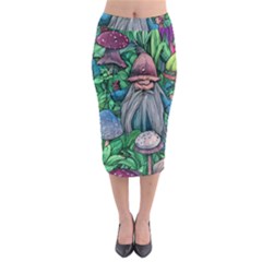 Mushroom Design Fairycore Forest Midi Pencil Skirt by GardenOfOphir