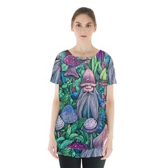 Mushroom Design Fairycore Forest Skirt Hem Sports Top by GardenOfOphir