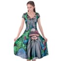 Mushroom Design Fairycore Forest Cap Sleeve Wrap Front Dress View1