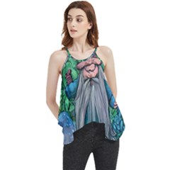 Mushroom Design Fairycore Forest Flowy Camisole Tank Top by GardenOfOphir