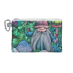 Mushroom Design Fairycore Forest Canvas Cosmetic Bag (medium) by GardenOfOphir