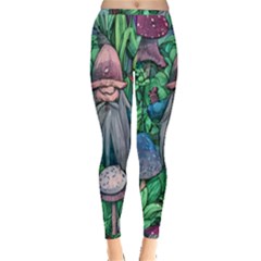 Mushroom Design Fairycore Forest Inside Out Leggings by GardenOfOphir